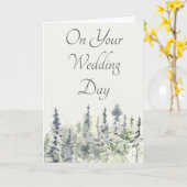 Glückwunsch Hochzeit Card Evergreen Trees Karte (Gelbe Blume)