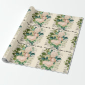 Glückwunsch Hochzeit hinzufügen Namen Rose Ephemer Geschenkpapier (Ungerollt)