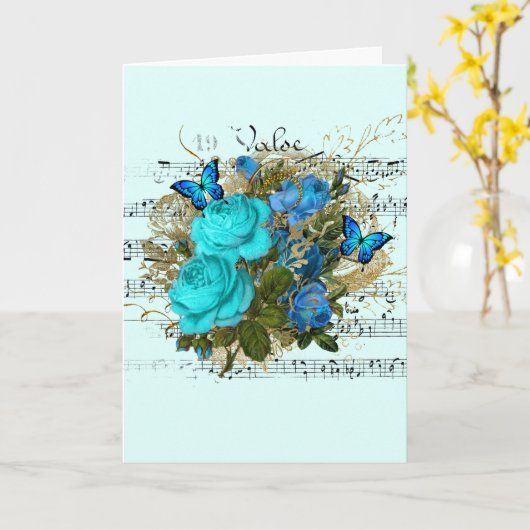 Glückwunsch Hochzeit hinzufügen Namen Rose Ephemer Karte (Gelbe Blume)