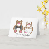 Glückwunsch Hochzeit niedlich Teddy Bären Karte (Gelbe Blume)