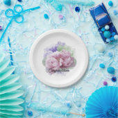 Glückwunsch Hochzeit Peonies Paper Teller (Party)