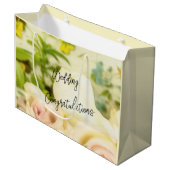 Glückwunsch Hochzeit Personalisiert Große Geschenktüte (Vorderseite Schrägansicht)