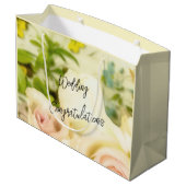 Glückwunsch Hochzeit Personalisiert Große Geschenktüte (Rückseite Schrägansicht)