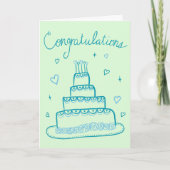 Glückwunsch Hochzeit Verlobung Sketch Doodle Karte (Vorderseite)