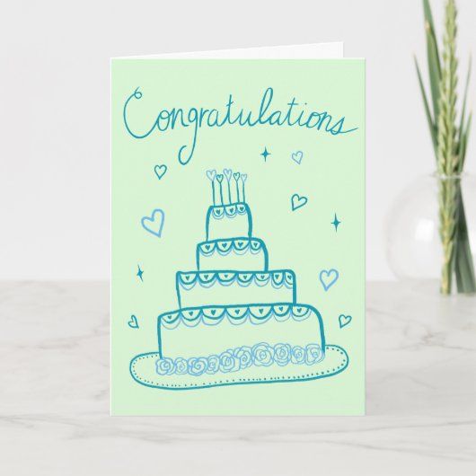 Glückwunsch Hochzeit Verlobung Sketch Doodle Karte (Vorderseite)