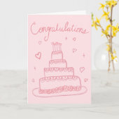 Glückwunsch Hochzeit Verlobung Sketch Doodle Karte (Gelbe Blume)