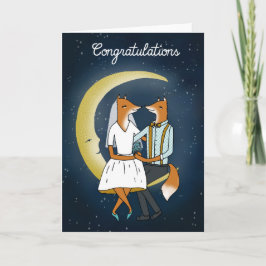 Glückwunsch-Hochzeits-Karte - Füchse im Mond Karte