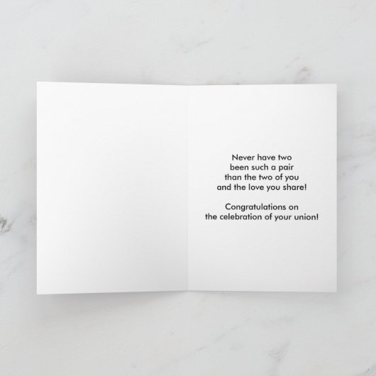 Glückwunsch, homosexuelle Gewerkschaft oder Engage Karte (Innenseite)