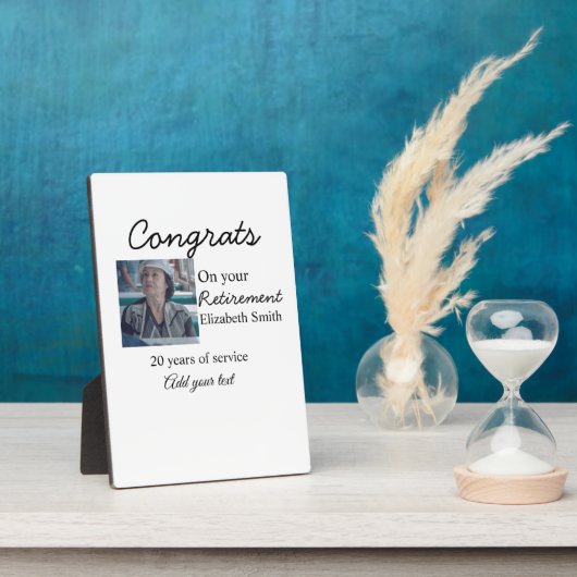 Glückwunsch in Ihrem Ruhestand fügen Foto-Name Dat Fotoplatte (Seite)