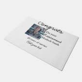 Glückwunsch in Ihrem Ruhestand fügen Foto-Name Dat Fußmatte (Schrägansicht)