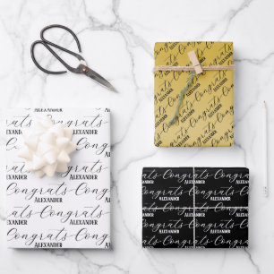 Glückwunsch Individuelle Name Geschenkpapier Set