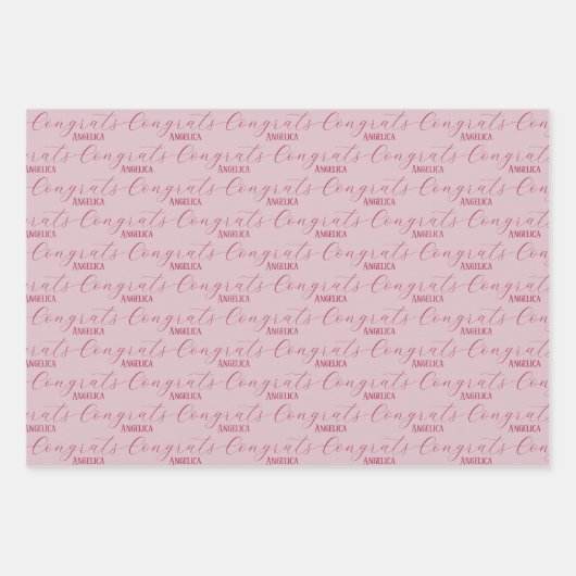 Glückwunsch Individuelle Name Geschenkpapier Set (Vorderseite)