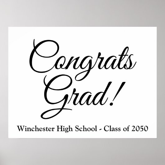 Glückwunsch Jahr der benutzerdefinierten Skriptkla Poster (Vorne)