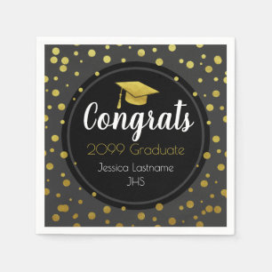 Glückwunsch jedes Jahr Graduate Gold Confetti Serviette