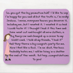 Glückwunsch-Job-Werbeaktion-Geschenke (weiblich) Mousepad