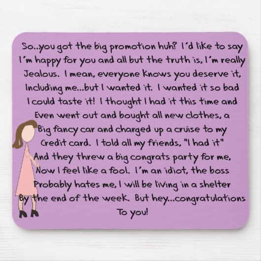 Glückwunsch-Job-Werbeaktion-Geschenke (weiblich) Mousepad (Vorne)