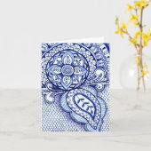 Glückwunsch Junge Mutter Es ist ein Junge Damaske  Karte (Gelbe Blume)