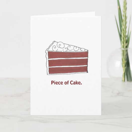 Glückwunsch-Karte des roten Velvet-Torte-Slice Karte (Vorderseite)