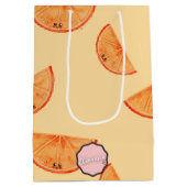 Glückwunsch! Kawaii Watercolor Orange Mittlere Geschenktüte (Rückseite)