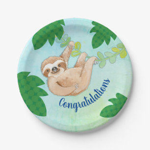 Glückwunsch Kinderdusche Party Plakat Pappteller