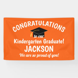 Glückwunsch Kindergarten Abschluss Orange Banner