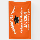 Glückwunsch Kindergarten Abschluss Orange Banner (Vertikal)