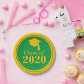 Glückwunsch-Klasse 2024 Grünes Gold Pappteller (Party)
