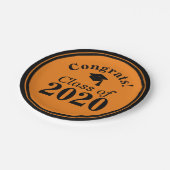 Glückwunsch-Klasse 2024 Orange Black Pappteller (Schrägansicht)