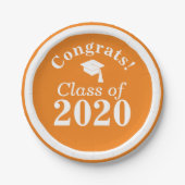 Glückwunsch-Klasse 2024 Orange White Pappteller (Vorderseite)