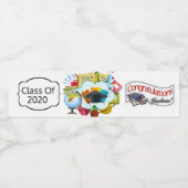 Glückwunsch-Klasse des Jahres 2020 personalisieren Wasserflaschenetikett (Einzelnes Label)