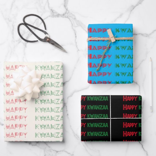 Glückwunsch Kwanzaa Grüße Geschenkpapier Set (Vorderseite)