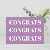 Glückwunsch Lavendel, weiße minimalistische modern (Stehend Vorderseite)