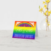 Glückwunsch LGBT Rainbow Flag Gay Couple Karte (Gelbe Blume)