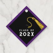 Glückwunsch lila Abschluss Geschenkanhänger (Rückseite)