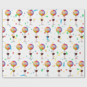 Glückwunsch-Luftballons mit rotem Wein Geschenkpapier (Flach)