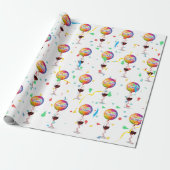 Glückwunsch-Luftballons mit rotem Wein Geschenkpapier (Ungerollt)