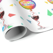 Glückwunsch-Luftballons mit rotem Wein Geschenkpapier (Rolleneckpunkt)