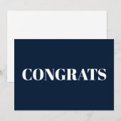 Glückwunsch Marineblau-weiße Gratulationskarte (Vorne/Hinten)