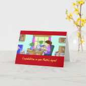 Glückwunsch Master-Abschluss, Funny Books, Niedlic Karte (Gelbe Blume)