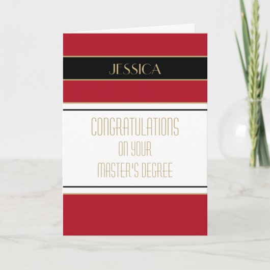 Glückwunsch Master-Abschluss-Karte Karte (Vorderseite)