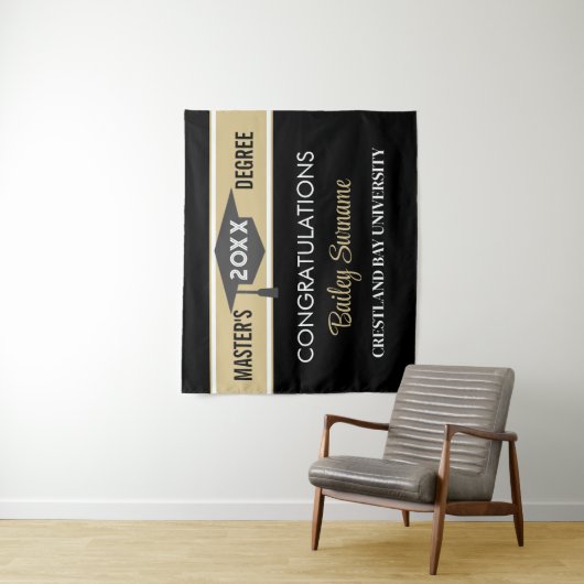 Glückwunsch Master Degree Party Tapestry Wandteppich (Beispiel)