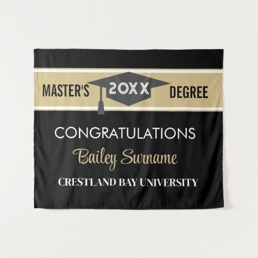 Glückwunsch Master Degree Party Tapestry Wandteppich (Vorderseite (Horizontal))