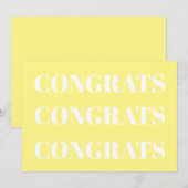 Glückwunsch Moderne, hellgelbe, weiße Karte (Vorne/Hinten)