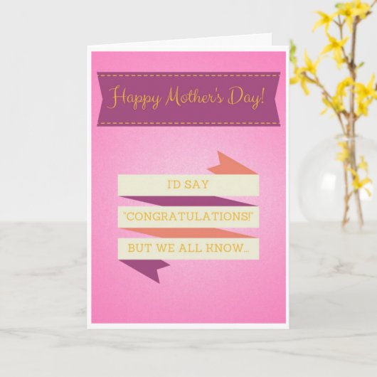 "Glückwunsch" Muttertagskarte Karte (Gelbe Blume)