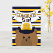 Glückwunsch Navy Sister / Sis Karte (Gelbe Blume)