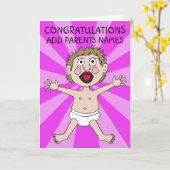 Glückwunsch Neue Eltern Karte (Gelbe Blume)