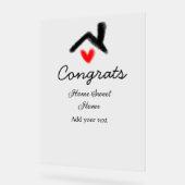 Glückwunsch neue Zuhause-Besitzer echtes Anwesen E Acrylschild (Winkel)