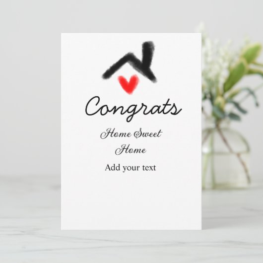 Glückwunsch neue Zuhause-Besitzer echtes Anwesen E Einladung (Stehend Vorderseite)