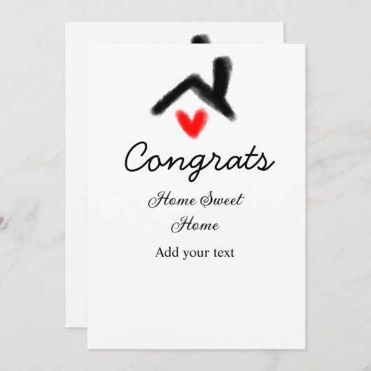 Glückwunsch neue Zuhause-Besitzer echtes Anwesen E Einladung (Vorne/Hinten)