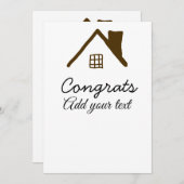 Glückwunsch neue Zuhause-Besitzer echtes Anwesen E Einladung (Vorne/Hinten)